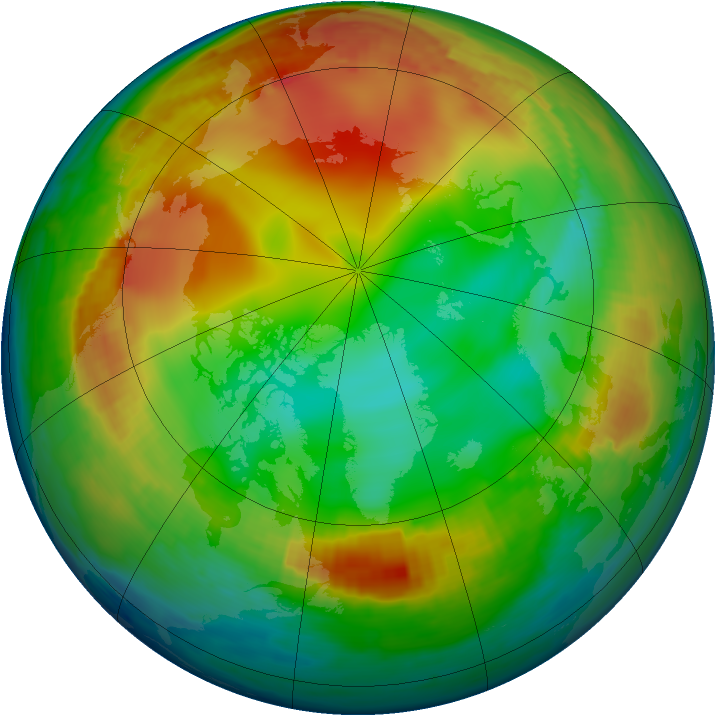 Arctic ozone map for 06 January 1998
